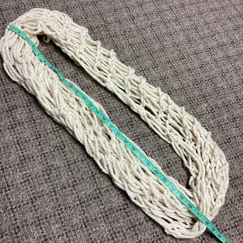 Handmade Infinity Knit Scarf Creamy White with Gold * NEW